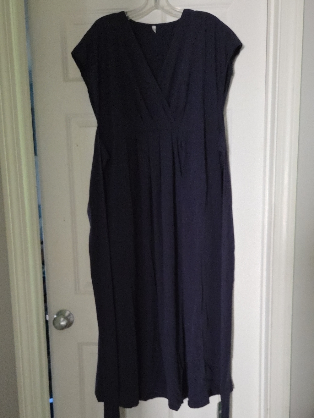 HALARA Navy Wrap-Style Maxi Dress